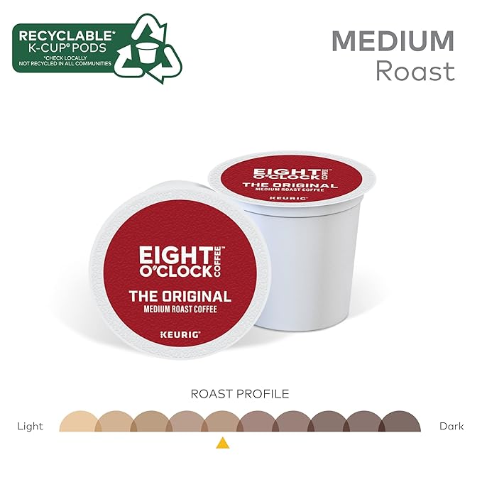 Eight O'Clock Coffee The Original, Keurig Single Serve K-Cup Pods, Medium Roast, 32 Count (Pack of 3)