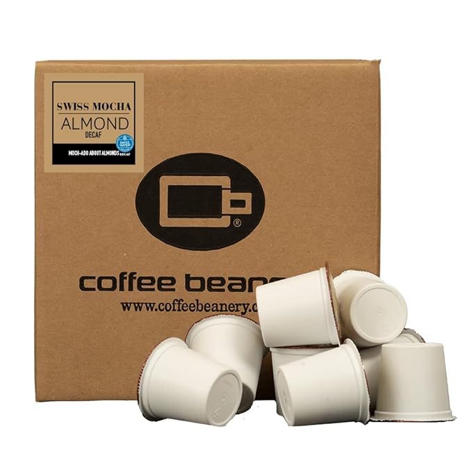 Dark Chocolate Almond Decaf Coffee Pods by Coffee Beanery | 192ct Bulk Flavored Decaf Coffee Pods Medium Roast Coffee