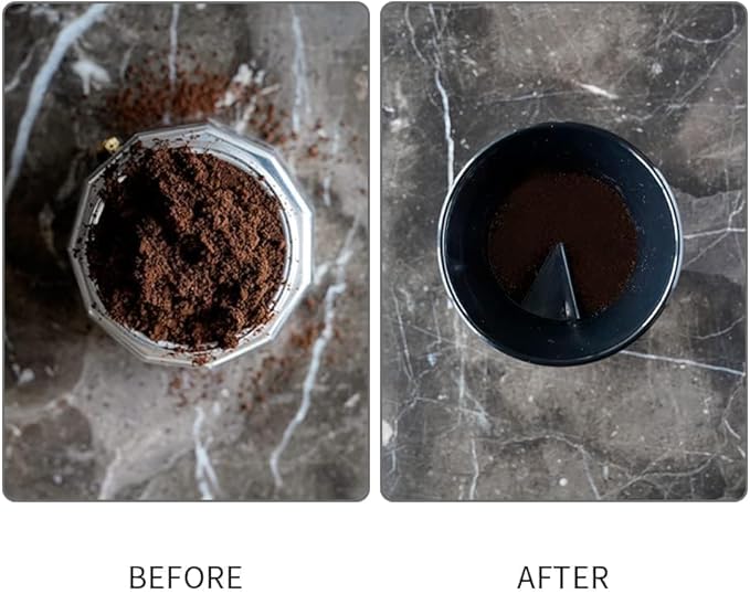 watchget Moka Pot Dosing Funnel - 60mm Espresso Coffee Dosing Ring, Plastic Powder Receiver and Distribution Tool for 6-Cup Moka Express Pot, Black