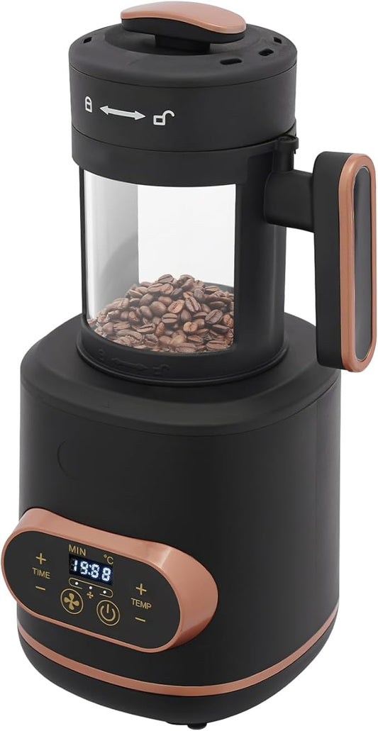 VelvetSlumbliery Electric Coffee Bean Roaster Machine, 1500W 110V Automatic Coffee Bean Roaster Adjustable Temperature&Timer, for Personal, Family