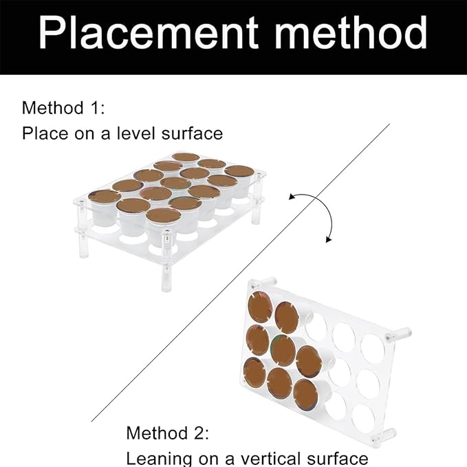 2 Set Acrylic Coffee Pod Holder, 15 Slots Flat Countertop Organizer, Transparent Coffee Capsule Storage Tray for YX037, Space Saving Drawer Style