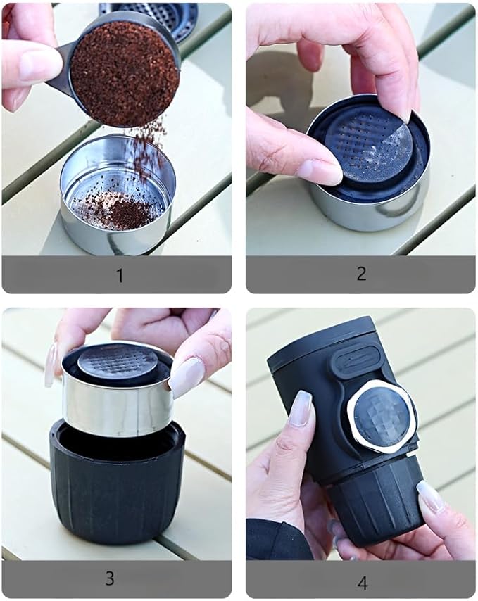 Car Portable Hand-press Coffee Maker for Maserati Ghibli Trofeo Hybrid 2020 2021 2022 2023 2024 2025, Vehicle Coffee Machines, Automobile Espresso Machines, Handheld Coffee Machine