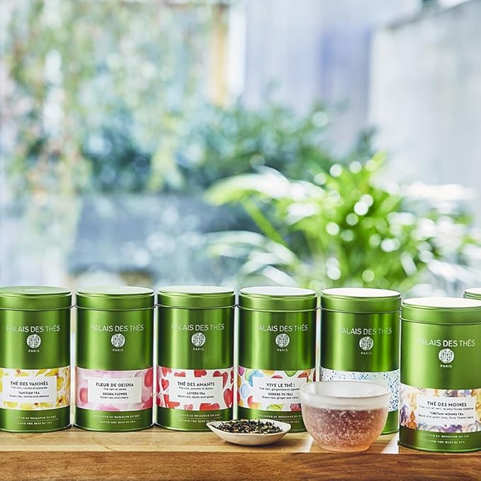 Palais des Thés - Alizes Winds Tea - Green Tea, Peach & Orange Blossom - Premium Loose Leaf, Serves 20-25 Cups - 3.5oz Tin