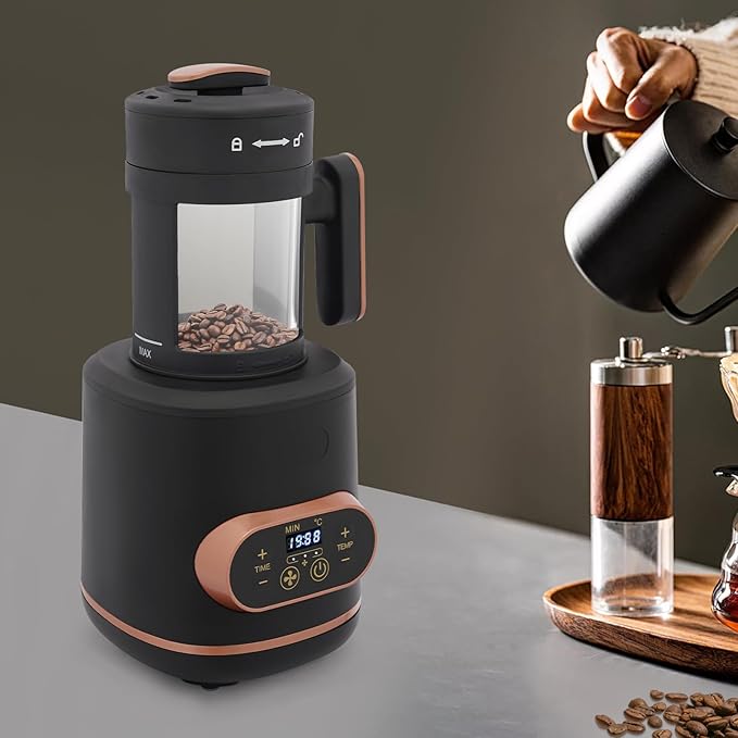 Coffee Bean Roaster, 1500W Home Electric Coffee Roasters with 3-Speed Fan & 32-464°F Temp Control & LED Display & Timer, Auto & Manual Modes Optional, Portable Coffee-Machine for Personal/Family