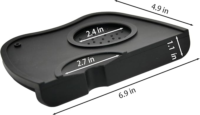 IAOSEN Silicone Gel Coffee Tamper Mat, Espresso Silicone Mat 6.9 in X 4.9 in, Silicone Tamping Pad for Barista Tool Home Kitchen Bar Coffee Shop