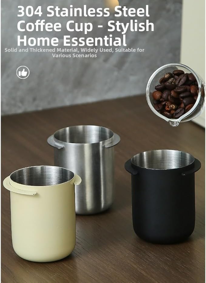 Startbuymore Espresso Coffee Dosing Cup 58mm Stainless Steel For Coffee Machines With Wide Mouth To Minimize Mess And Even Coffee Distribution(Retro color)