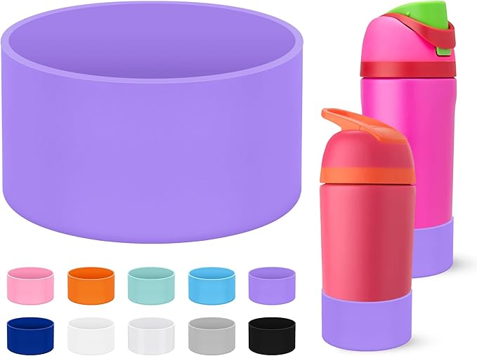 Mokoart Silicone Boot Compatible with Owala Kids Water Bottle 16/14 oz, Anti-Slip Rubber Bottom Protective Sleeve for Owala Kids FreeSip 16oz, Accessories for Owala Kids Flip 14oz