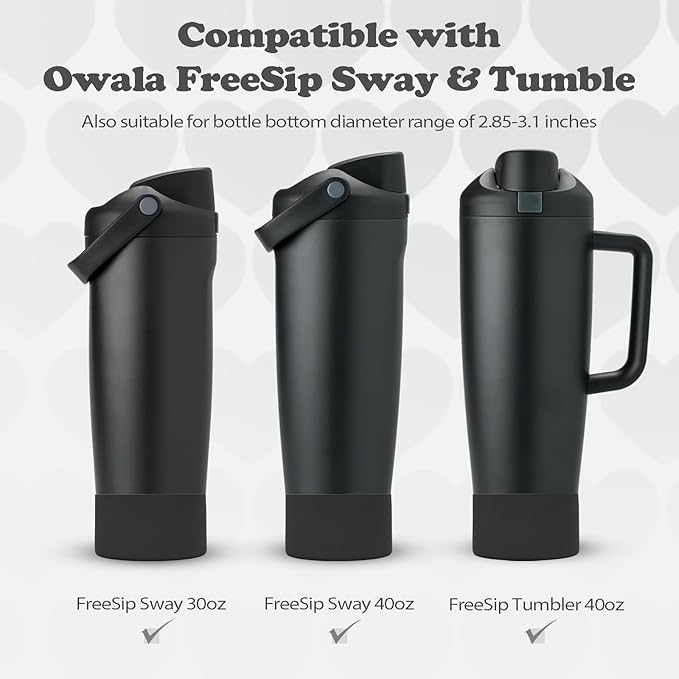2PCS Silicone Boots for Owala 30oz & 40oz FreeSip Sway Bottles & Tumblers – Non-Slip, Scratch-Resistant, Stability Enhancer for Owala Accessories (Midnight Black)