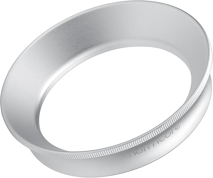 Normcore 58mm Espresso Dosing Funnel V2, Magnetic Dosing Ring, 18mm Anodized Aluminum with 15 Neodymium Fit 58 mm Bottomless Portafilter, Silver