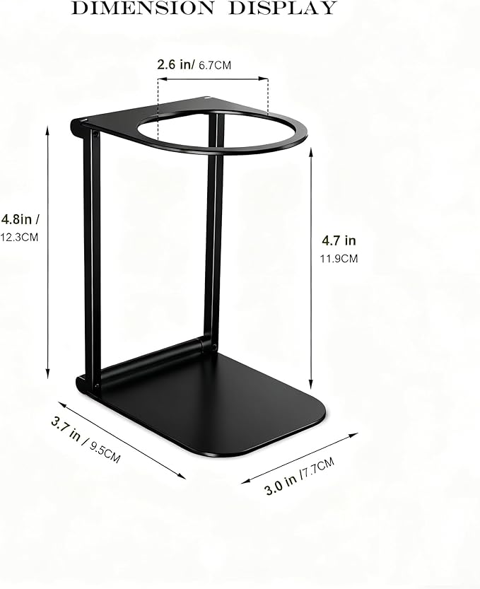 Pour over Dripper Stand,Portable &Foldable Aluminum Coffee Dripper Holder Rack, Espresso Machine Stand Suitable for Home,Office,Camping (Black)
