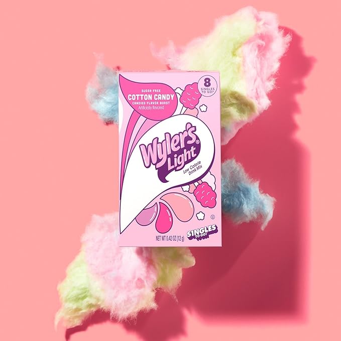 Wyler's Light Variety Pack of 5 - One Box of Each Flavor - Cotton Candy, Peach Ring, Banana, Vanilla, and Kiwi Lime - Powdered Drink Mix