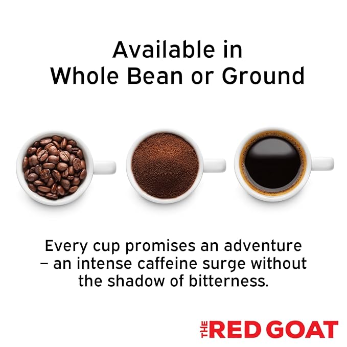 The Red Goat Ground Coffee Beans [16 OZ] | Highest-Caffeine on the Market | 1 Cup = 6 Average Cups of Coffee | 17,000 UG/G Caffeine