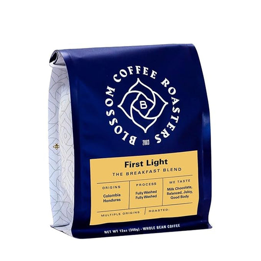 First Light Breakfast Blend - Roasted by Blossom Coffee Roasters - Freshly Ground Coffee - 12 Ounce Bag
