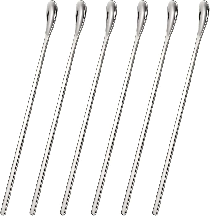 Stainless Steel Cocktail Stir Sticks with Long Handle of 6 Pieces for Coffee & Tea Drinks