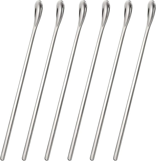 Stainless Steel Cocktail Stir Sticks with Long Handle of 6 Pieces for Coffee & Tea Drinks