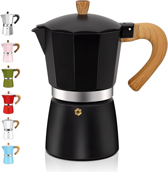 DITOSH 3 Cup Aluminum Espresso Stovetop Moka Pot Express Coffee Maker Percolator Italian Classic Mocha Coffee Machine for Italian and Cuban Cafe Brewing for Home & Camping 150ml 5oz