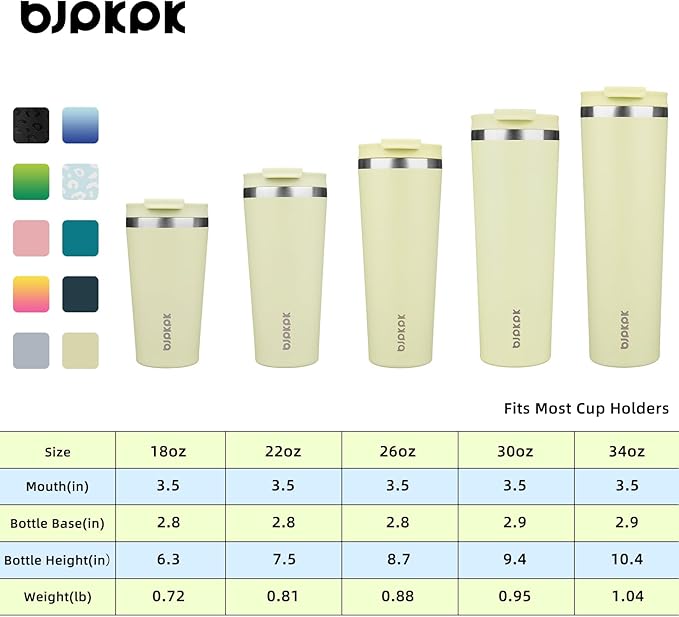 BJPKPK 22oz Insulated Tumbler With lid And Straw Stainless Steel Tumblers Travel Coffee Mug Reusable Thermal Cup,Macaron Green
