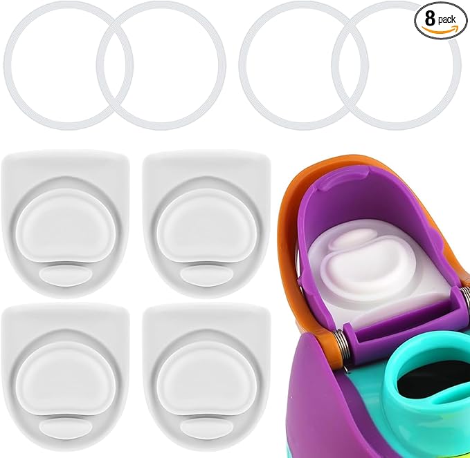 4 Sets Replacement Silicone Stopper and O Ring Gasket Compatible with Owala FreeSip 24oz 32oz,Water Bottle Lid Insert Cap Rubber Seal Parts for Owala 16/19/24/32/40oz Mouthpiece Piece Accessories