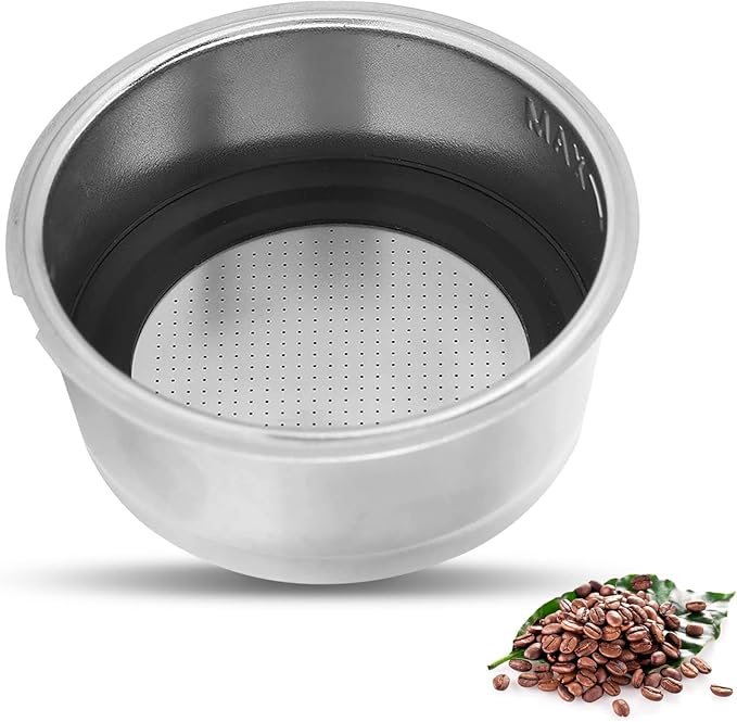51mm 2 Cups Portafilter Filter Basket, Stainless Steel Pressurized Mesh Coffee Filters Bottomless Portafilter Coffee Machines Accessories for Semi-Automatic Coffee Machine Series(2 Cup)
