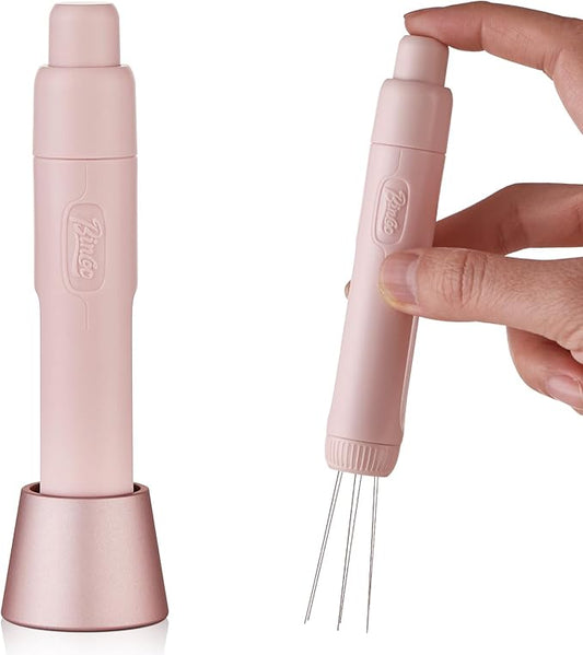 Retractable WDT Espresso Distribution Tool - Magnetic Espresso Stirrer Tool with Stainless Steel Retractable Needles, Coffee Needle Distribution Stirrer for Barista (Pink)