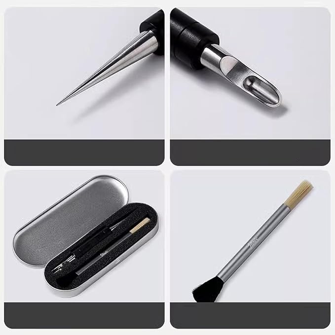 Coffee Latte Art Needle Set, 2-Piece Espresso Decorating Tools Barista Pattern Pens for Home Bar (Ebony)