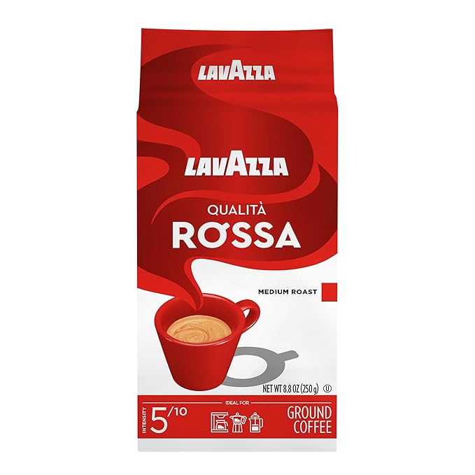 Lavazza Qualita Rossa Ground Coffee Blend, Medium Roast, 8.8-Ounce Brick