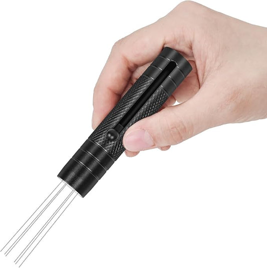 Espresso Distribution Tool,Wdt Tool Espresso With Magnetic Stand,Coffee Distributor With Retractable 6 Needles,Wdt Tool Espresso Stirrer 304 Stainless Steel For Barista(Black)