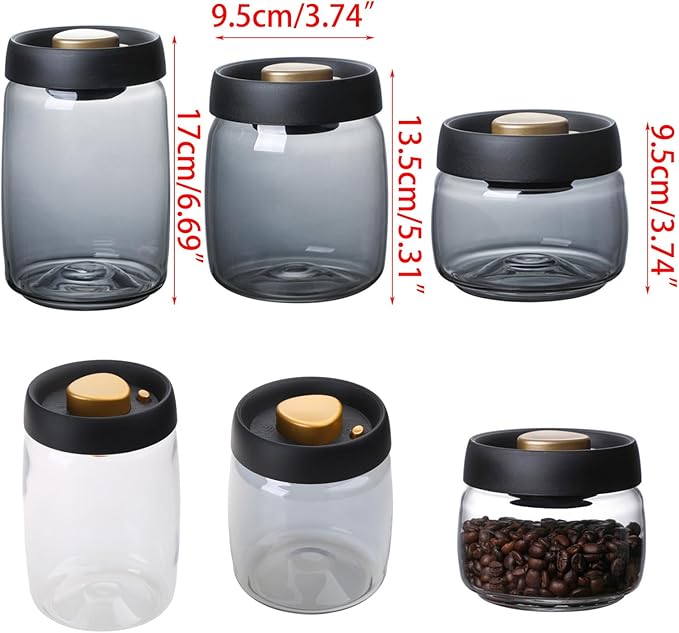 Vacuum Coffee Canister Food Storage Container Food Storage Containers Coffee Containers Clear Glass Jar