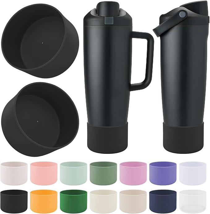 2PCS Silicone Boot Compatible with Owala 30oz & 40oz FreeSip Sway Bottles & Tumblers, Protective Anti-Slip Bottom Cover Sleeve for Freesip Sway Tumbler