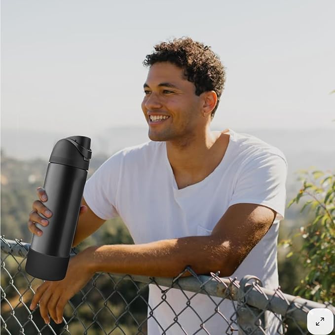 2PCS Silicone Water Bottle Boot, Compatible with Owala 24oz 32oz 40oz, Protective Anti-Scratch & Anti-Dent No Noise Sleeve Cover for FreeSip/Twist/Flip Water Bottles (Very Very Dark, 40oz)