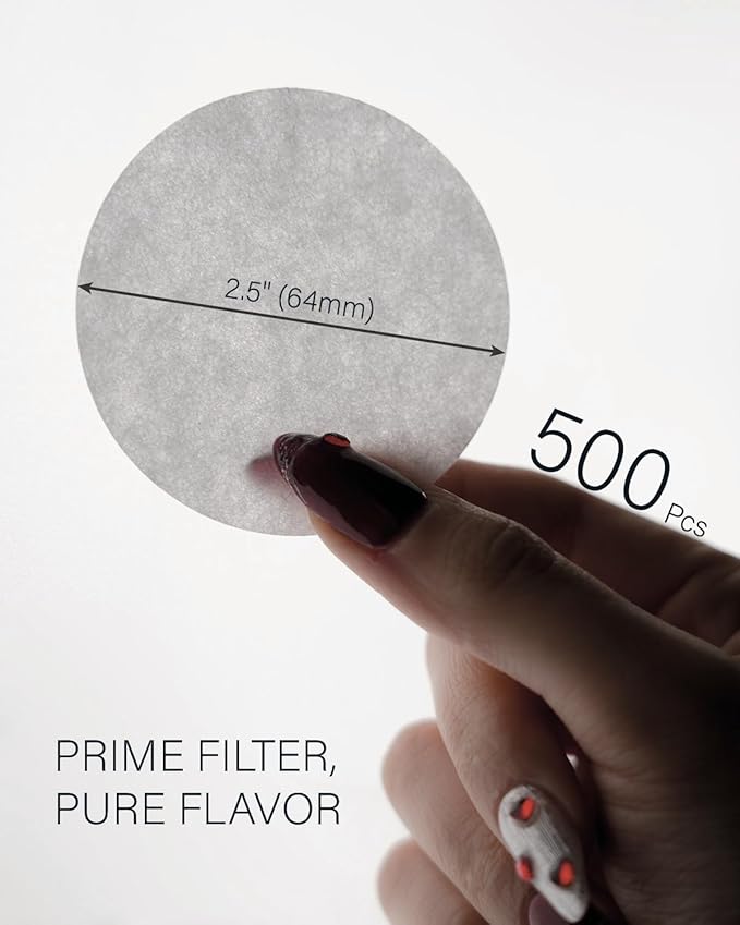 Bake Choice 500-Count Replacement Paper Filters - Round Disposable Coffee Filters Paper Compatible with Aeropress Coffee Makers for Brewing Tea and Coffee