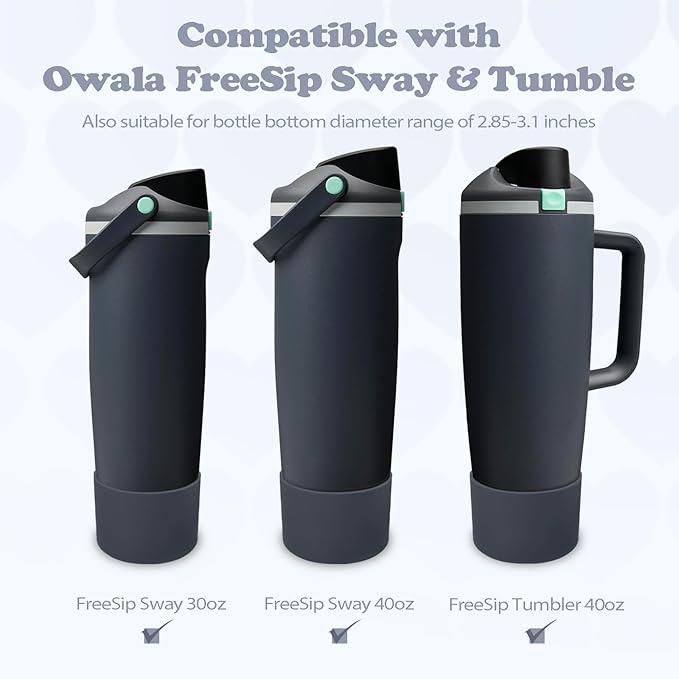 Silicone Boot for Owala 30oz & 40oz FreeSip Sway Bottles & Tumblers - Non-Slip, Scratch-Resistant, Stability Enhancer, Available in 12 Colors (Foggy Tide)