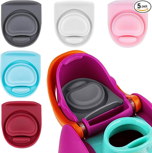 5 Pcs Replacement Seal Stopper Compatible with Owala FreeSip 16oz 32oz,Bottle Top Gasket Lid for Owala 16/19/24/32/40oz Seal Mouth Cap Silicone Stopper Parts Insert Accessories（5 colors 5）