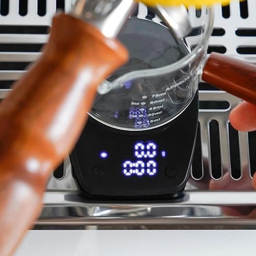 watchget Espresso Scale - 0.1g High Precision Measurement & Timer, Palm-Sized Portable Type-C Rechargeable Scale, Ideal for Espresso Extraction, Coffee Scale, Kitchen Scale, Suitable for Travel, Black