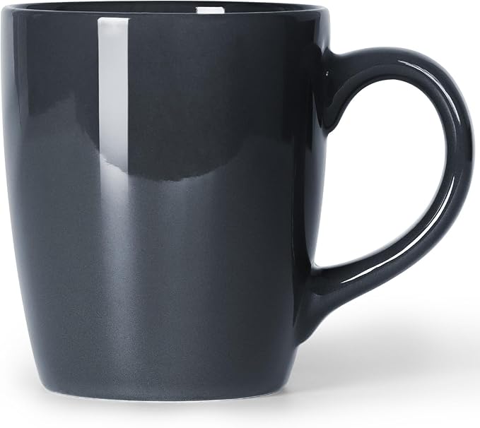 Smilatte 20 OZ Large Coffee Mug, Nice Ceramic Boss Tea Cup with Big Handle for Dad Men Women, Unique Style For Any Kitchen, Pure Gray