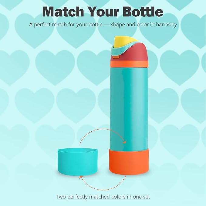 2PCS Silicone Boot for Owala 24oz FreeSip Water Bottle, Anti-Slip Scratch-Resistant Bottom Sleeve, Protective Sports Bottles Accessories, BPA-Free