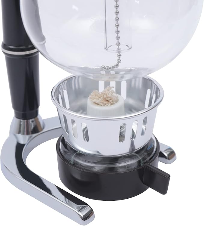 DYRABREST Siphon Syphon Coffee Maker, 5-Cup Coffee Syphon Tabletop Siphon (Syphon) Coffee Maker 500ml Borosilicate Tabletop Vacuum Coffee Maker for Home, Coffee Shops and Offices (500ml, Black)
