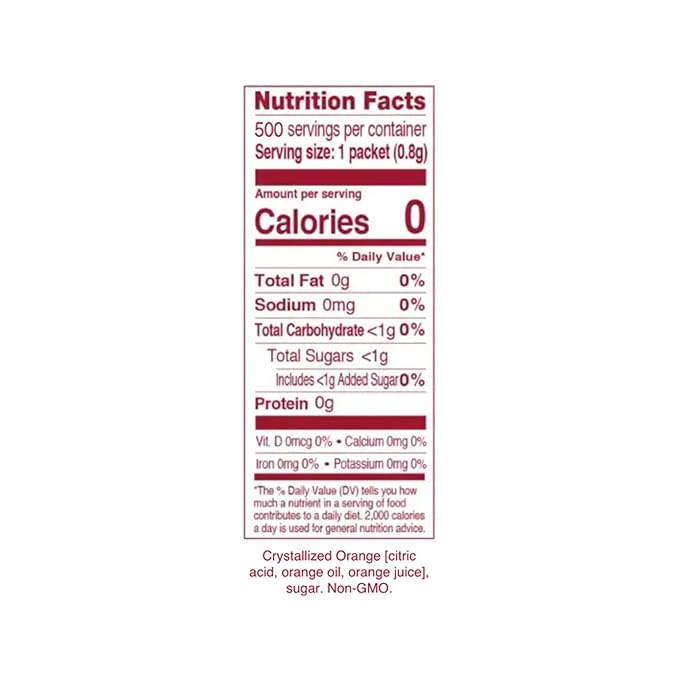 TRUE ORANGE Water Enhancer, Bulk Dispenser, 500 Count (Pack of 1), 0 Calorie Drink Mix Packets For Water, Orange Flavoring Powder Packets