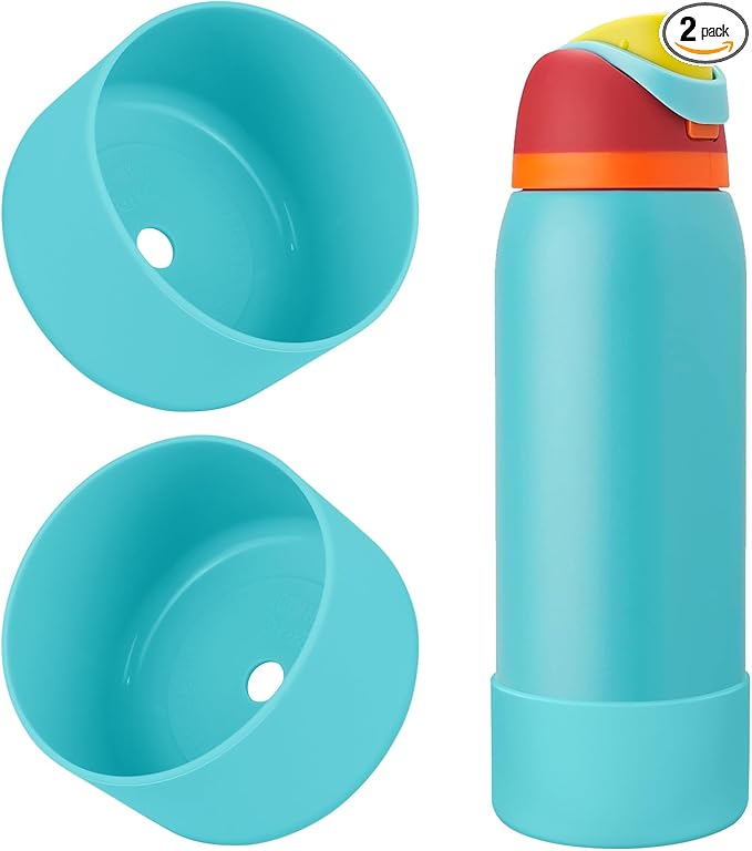 2PCS Silicone Water Bottle Boot, Compatible with Owala 24oz 32oz 40oz, Protective Anti-Scratch & Anti-Dent No Noise Sleeve Cover for FreeSip/Twist/Flip Water Bottles (Summer Sweetness, 40oz)