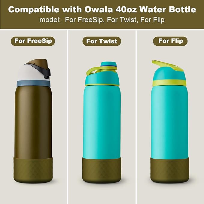 Silicone Boot for Owala Water Bottle 24 oz 32 oz 40 oz, Anti-Slip Protective Sleeve for FreeSip/Twist/Flip Stainless Steel Water Bottles Accessories
