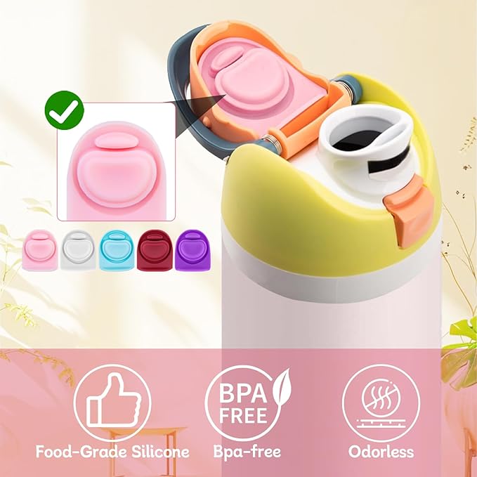 5 Pcs Replacement Seal Stopper Compatible with Owala FreeSip 16oz 32oz,Bottle Top Gasket Lid for Owala 16/19/24/32/40oz Seal Mouth Cap Silicone Stopper Parts Insert Accessories（5 colors 6）
