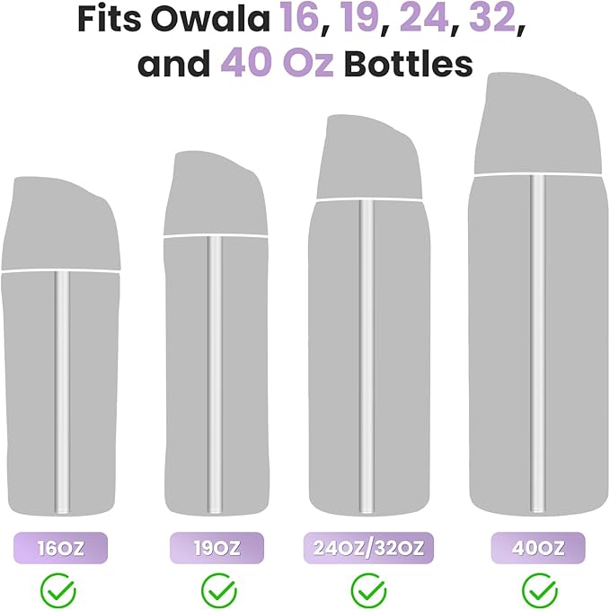 NiHome 8PCS Tritan Drinking Straws Fit for Owala Water Bottle, 4 Lengths Plastic Reusable Straws Fit for FreeSip 19oz 24oz 32oz 40oz, Tritan 25oz, Kids’ FreeSip 16oz, Brushes & Storage Bag (Clear)