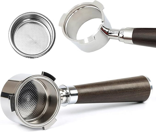 51mm Bottomless Portafilter 3 Ears, Davonpha Professional Espresso Portafilter 51mm compatible with De-longhi EC680, EC685 & EC885 Espresso Machine, Stainless Steel Basket and Black Rosewood Handle