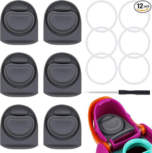 6 Sets Replacement Stopper and O Ring Gasket Compatible with Owala FreeSip 24oz 32oz,Water Bottle Lid Insert Cap Rubber Seal Parts for Owala 16/19/24/32/40oz Mouthpiece Accessories F1