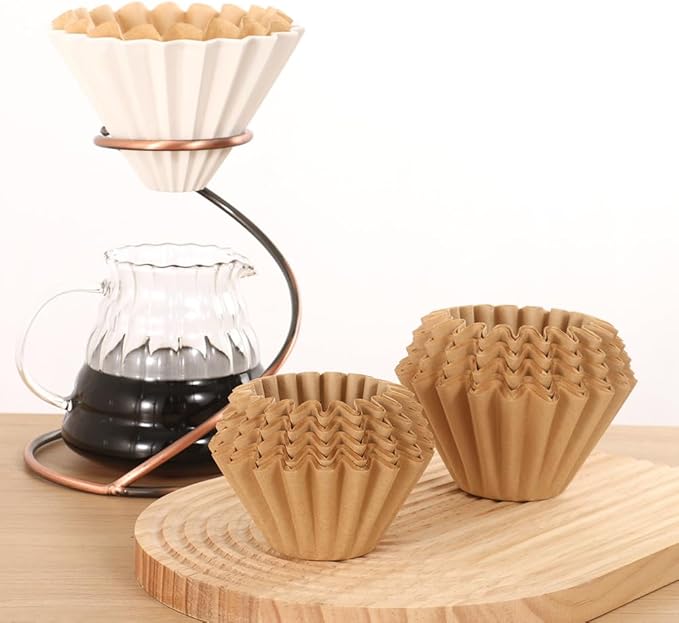 1-4 Cup Natural Basket Coffee Filter, 100 Count Unbleached Coffee Filters Paper for Single Serve Coffee Maker, Small Pour Over and Drip Pot, Mini Coffee Travel Brewer
