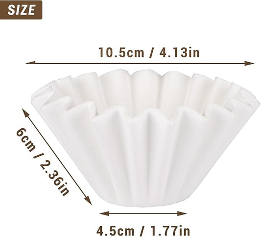 EUSOAR Single Serve Coffee Filters,1-2 Cup Pack of 200 White Mini Disposable Unbleached Replacement Basket Drip Coffee Filters Paper Sheets, for Home Commercial Dripper Pour Over Drip Coffee Makers