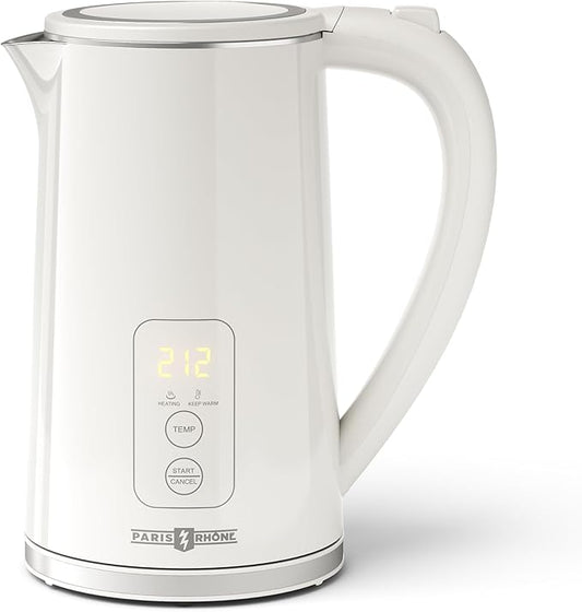 Paris Rhône Electric Kettle, Tea Kettle with 6 Temperature Settings, 1.7L Cordless Hot Water Boiler Heater, Strix Thermostat, Touch Control, Auto-Shutoff/Boil-Dry Protection, Keep Warm, LED Indicator