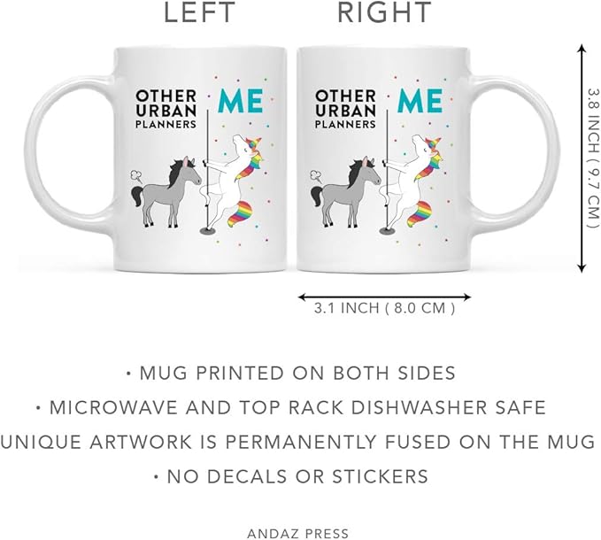 Andaz Press Funny Quirky 11oz. Ceramic Coffee Tea Mug, Thank You Gift, Urban Planners Me, Horse Unicorn, 1-Pack, Birthday Ideas, Coworker Him Her, Gift Box