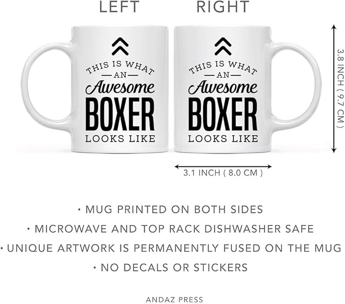 Andaz Press 11oz. Ceramic Coffee Tea Mug Thank You Gift, This is What an Awesome Boxer Looks Like, 1-Pack