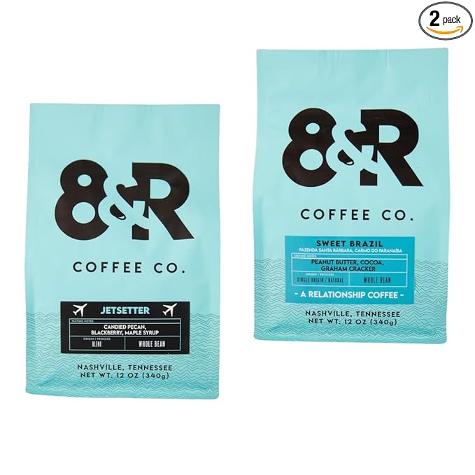 Bean Box Nashville Coffee Sampler, 2-Pack - Roasted by 8th & Roast Co., Gourmet Arabica Coffee, Variety Pack - Whole Bean